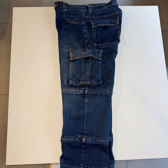 Vintage Americana Blues Convertible Jeans‎ Pants 34x32 Jorts Denim Cargo 10" 90s - Picture 15 of 16